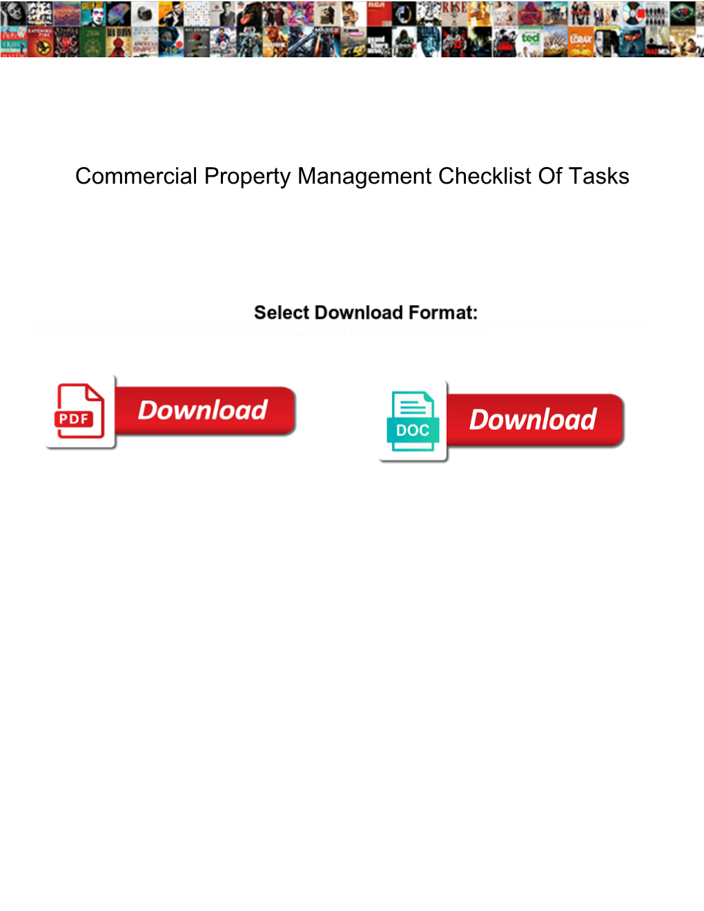 Commercial Property Management Checklist of Tasks