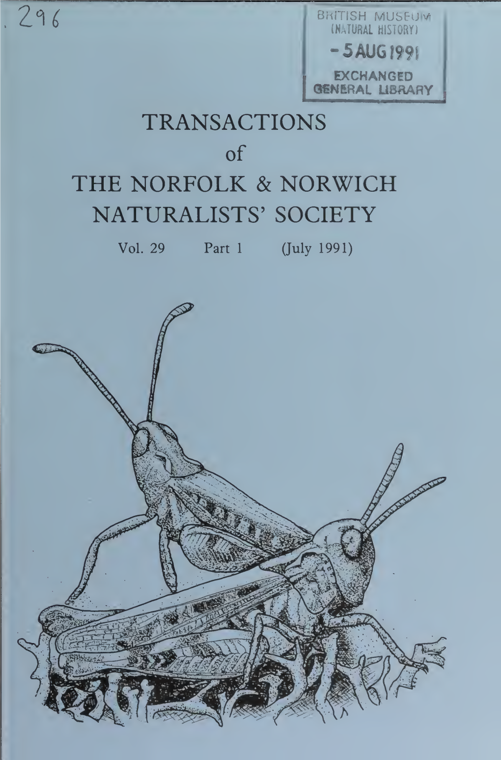 Transactions of the Norfolk and Norwich Naturalists' Society