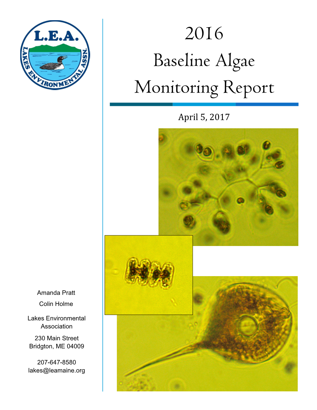 2016 Baseline Algae Monitoring Report