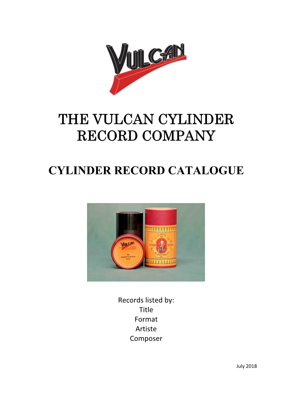 The Vulcan Cylinder Record Company