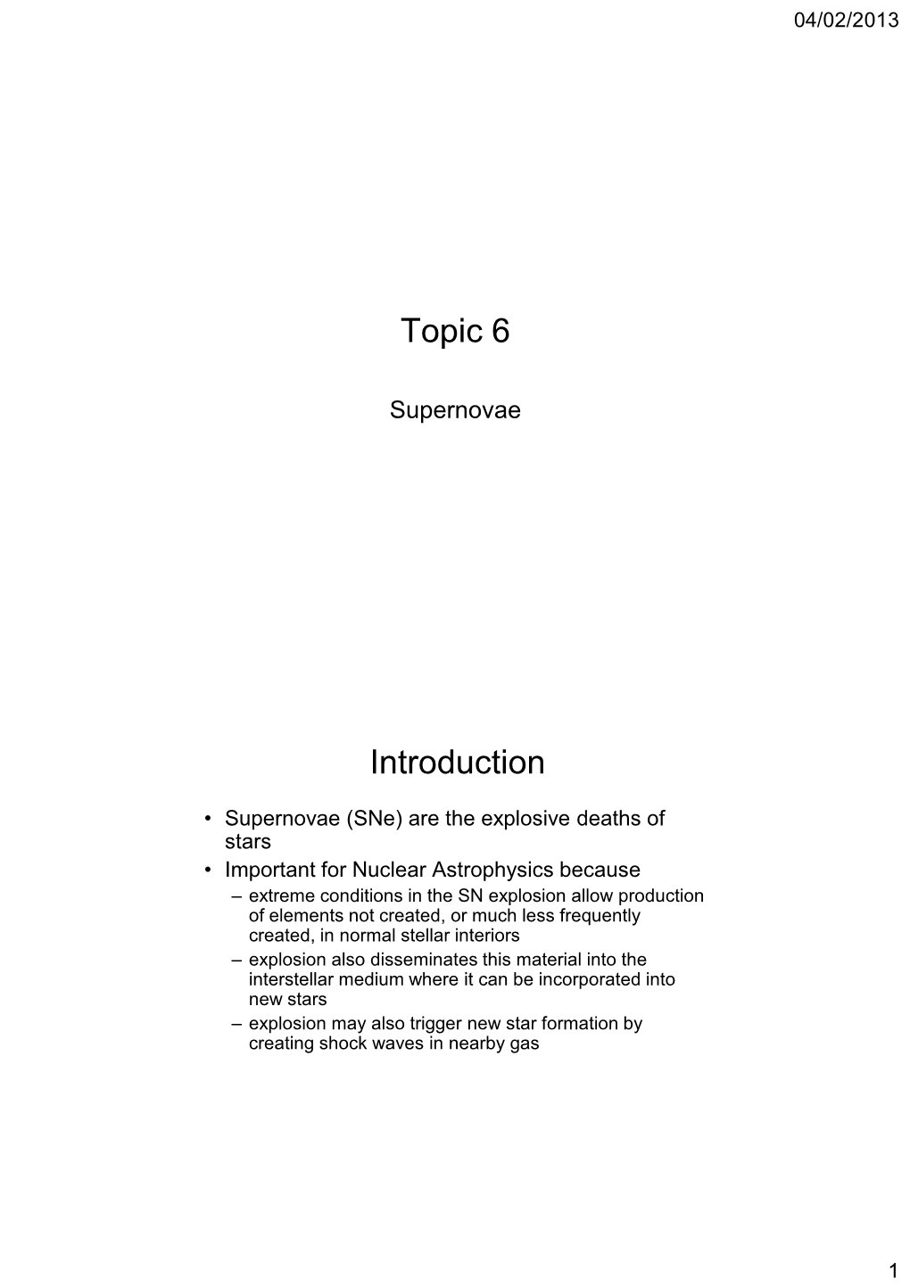 Topic 6 Introduction