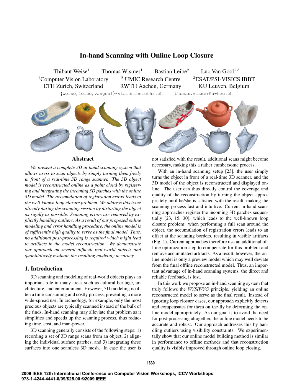 In-Hand Scanning with Online Loop Closure