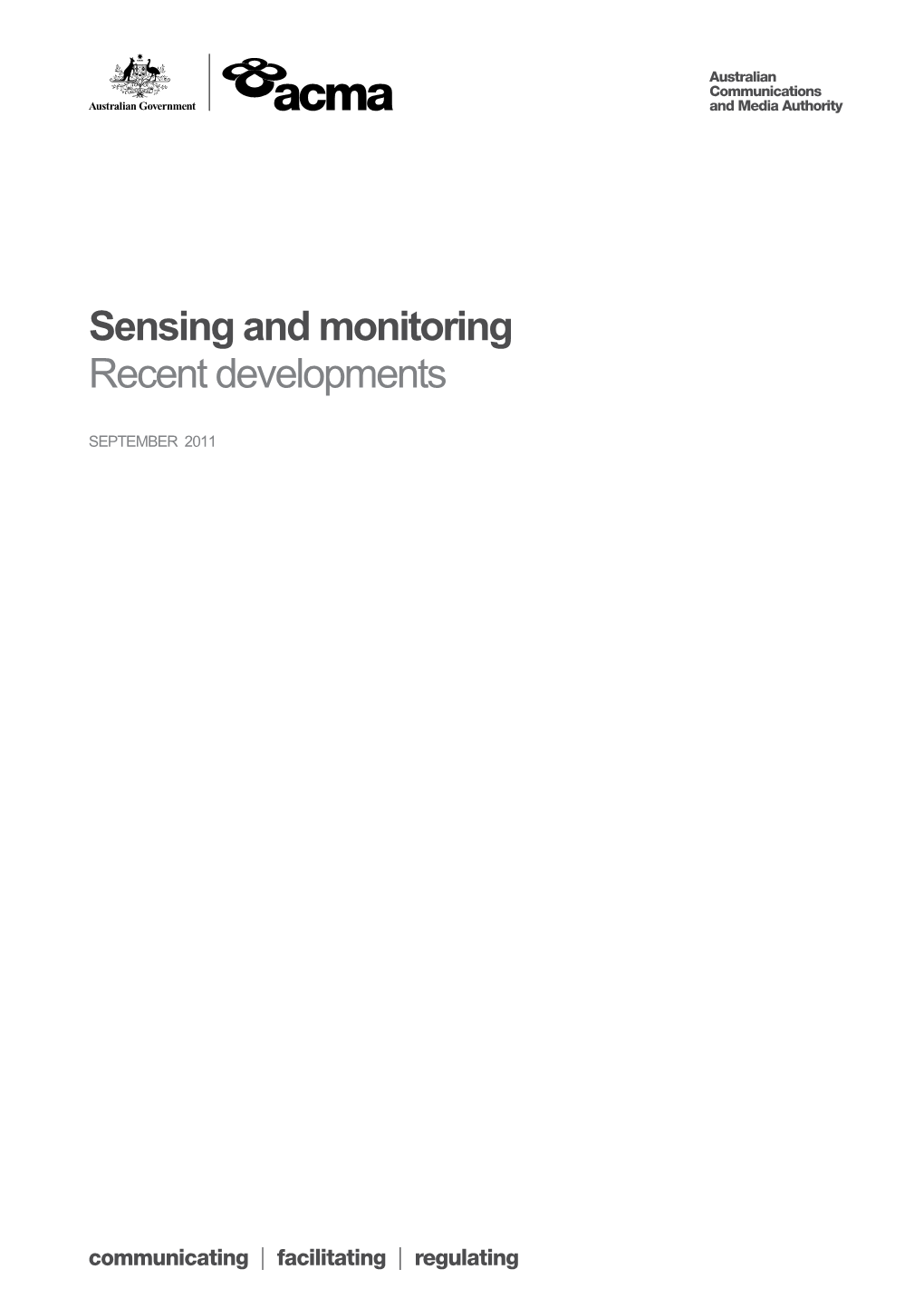 Sensing And Monitoring - Recent Developments