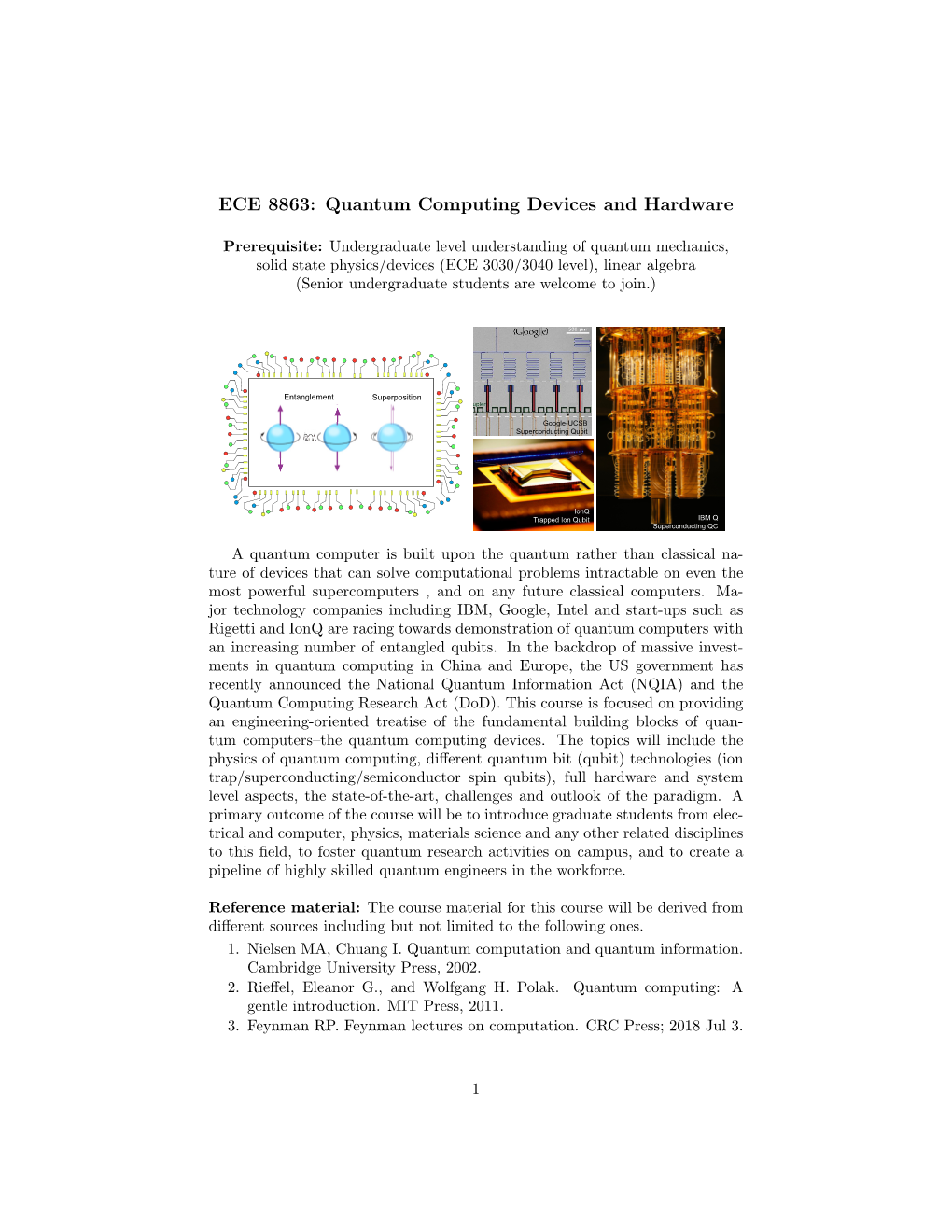 ECE 8863: Quantum Computing Devices and Hardware