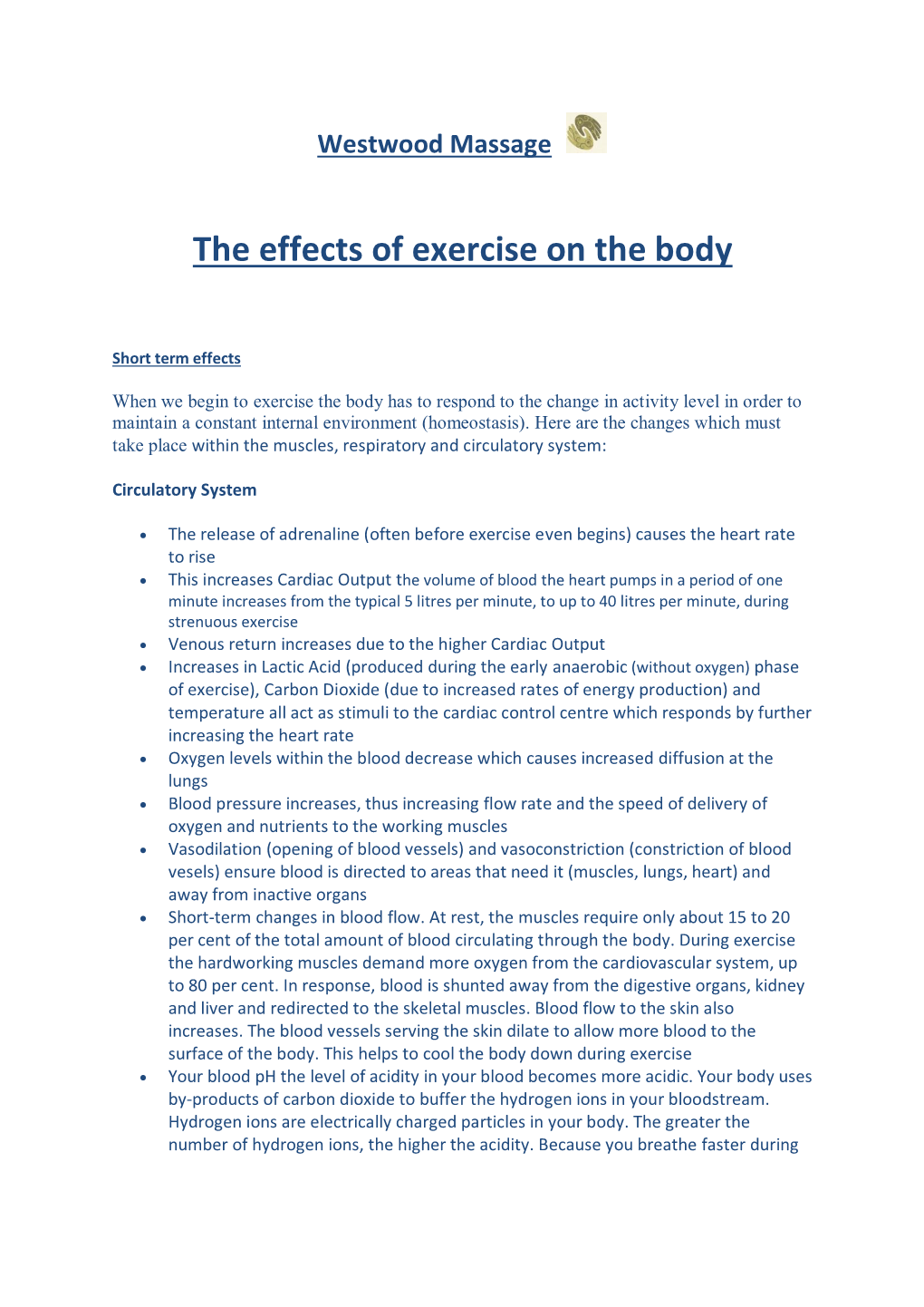 The Effects of Exercise on the Body