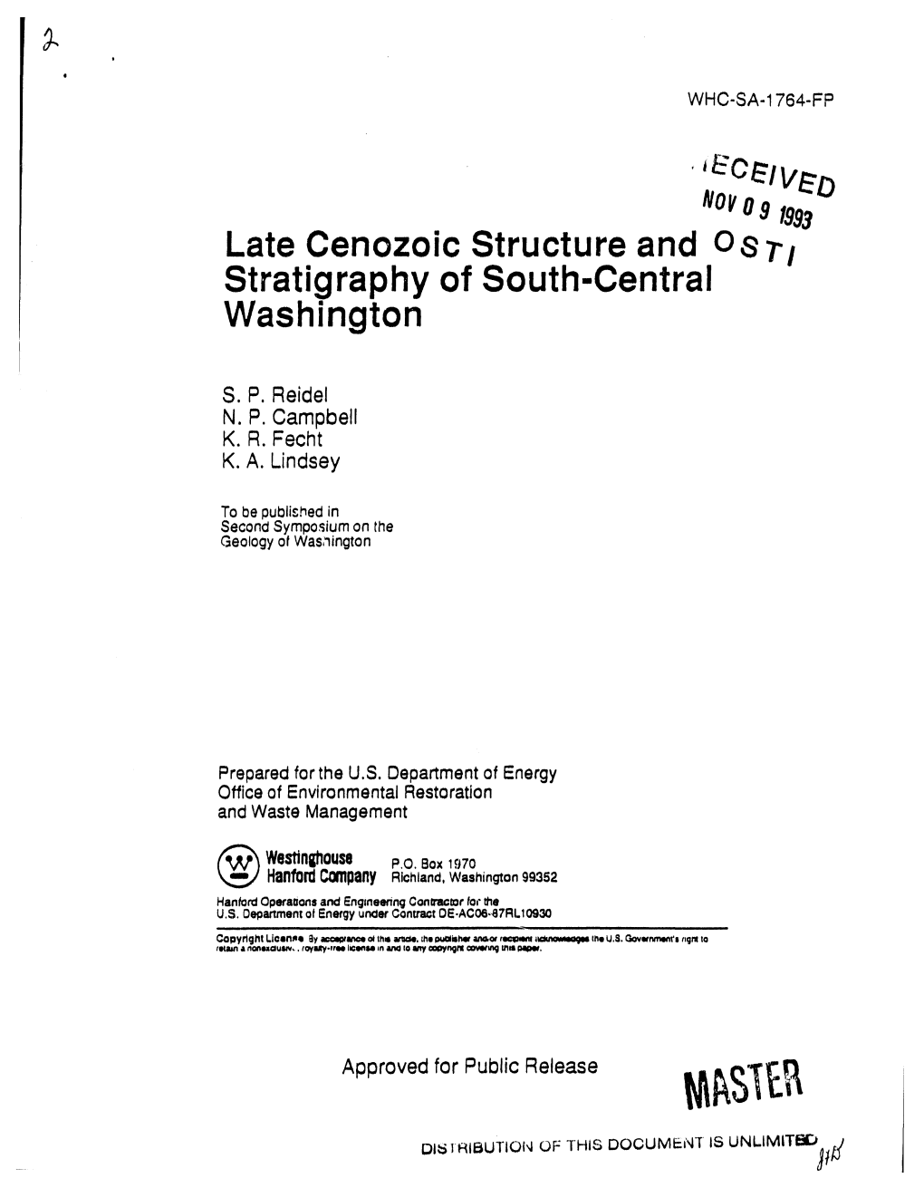 Stratigraphy of South-Central Washington