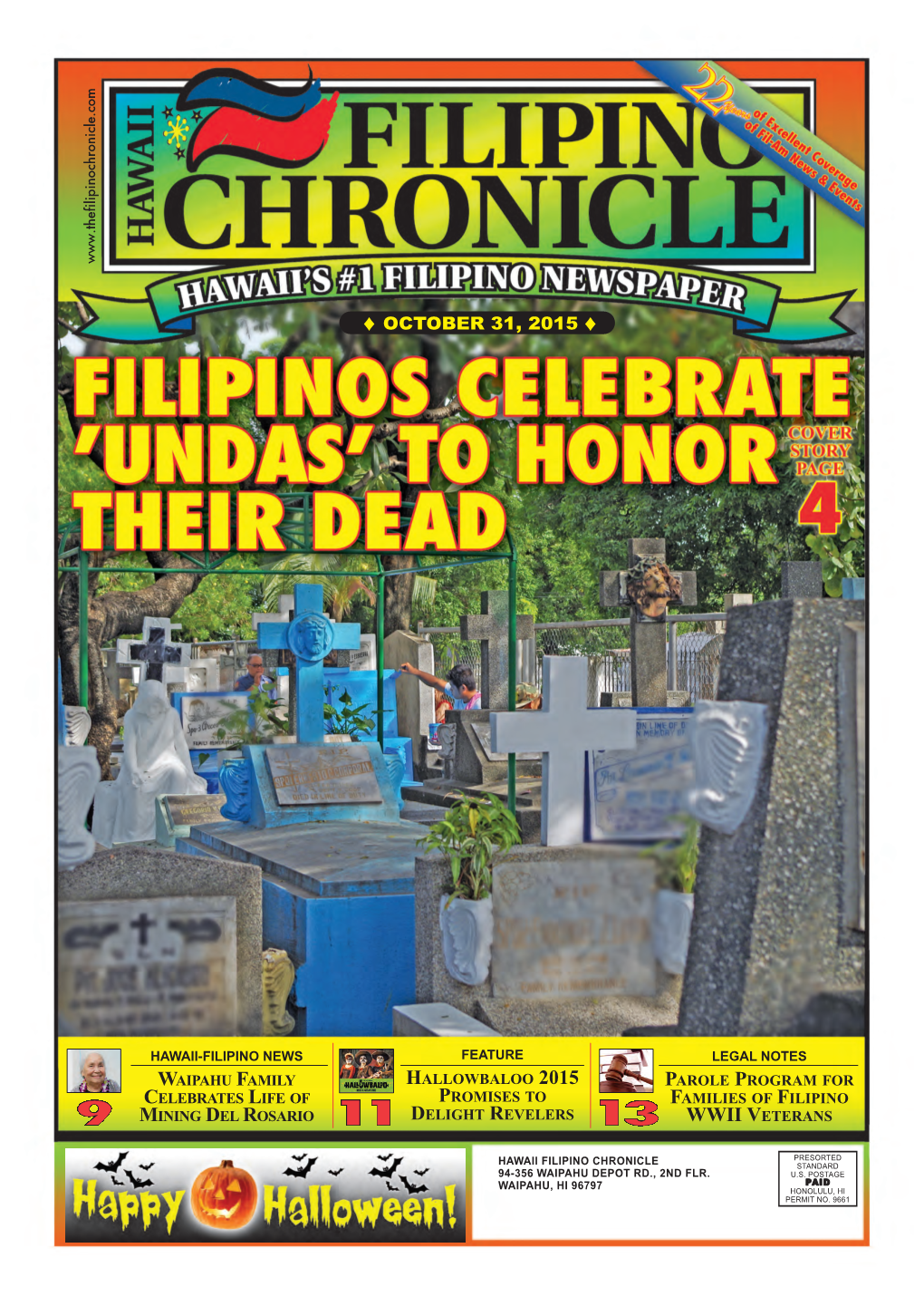 October 31, 2015 Hawaii Filipino Chronicle  1