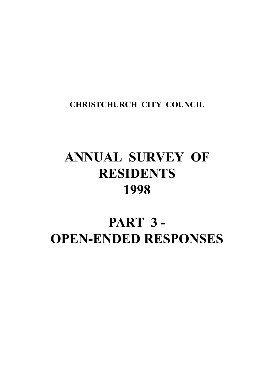 Annual Survey of Residents 1998