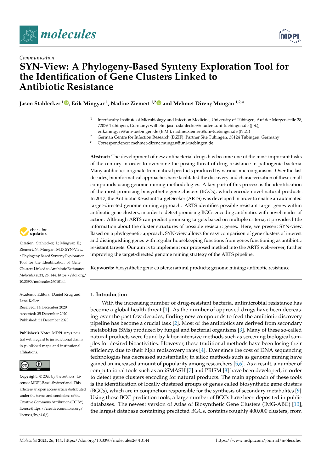 A Phylogeny-Based Synteny Exploration Tool for the Identiﬁcation of Gene Clusters Linked to Antibiotic Resistance