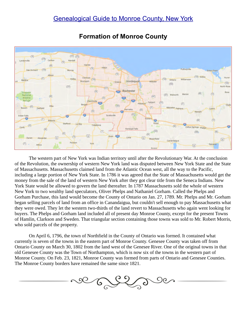 Genealogical Guide to Monroe County, NY