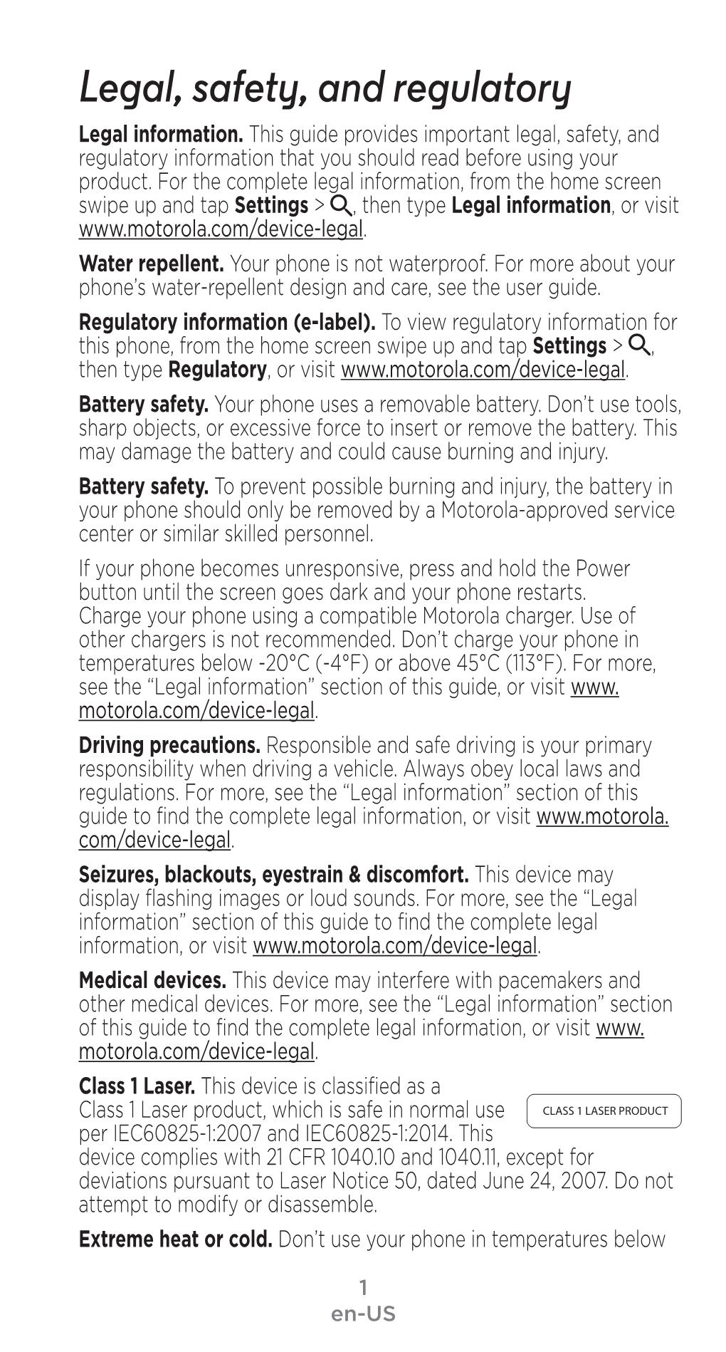 Legal, Safety, and Regulatory Legal Information