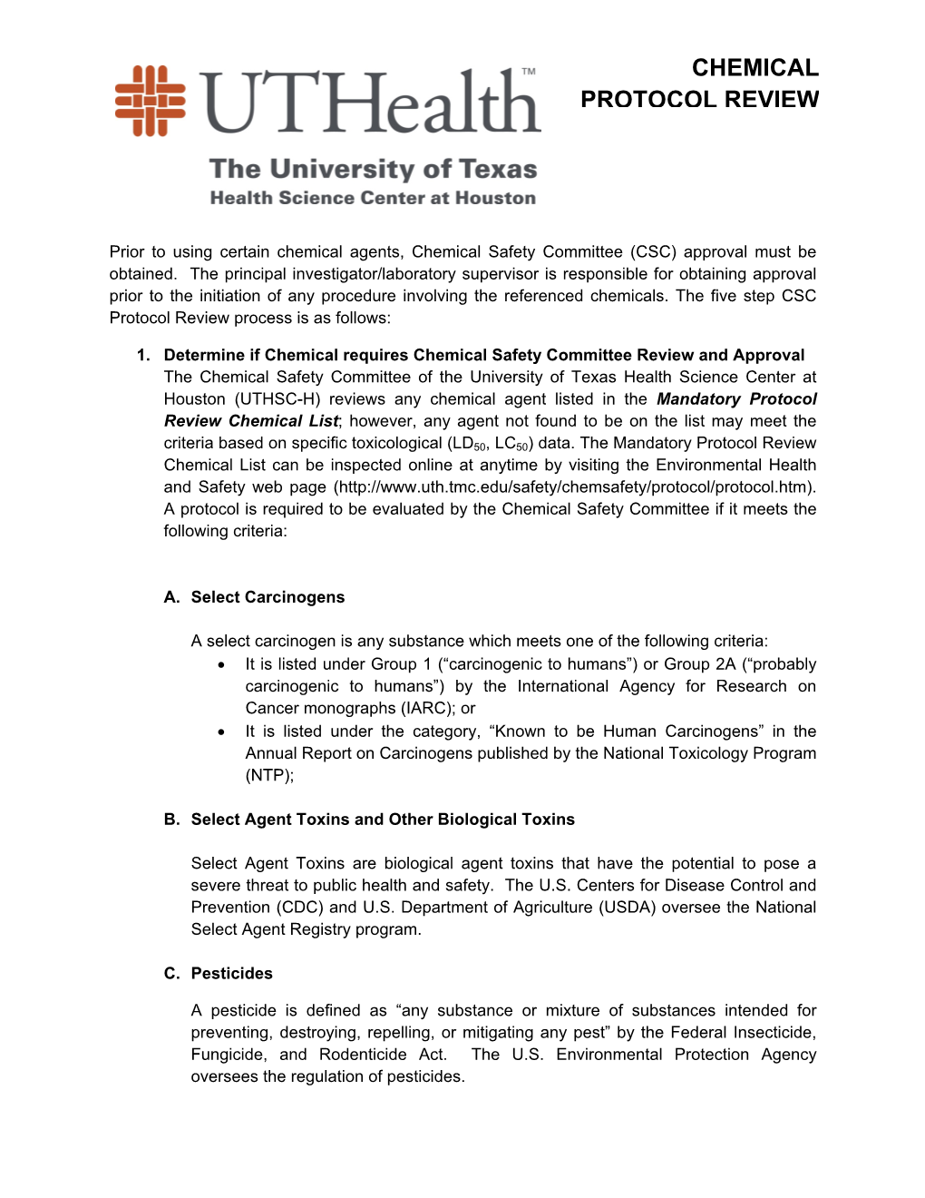 Chemical Protocol Review