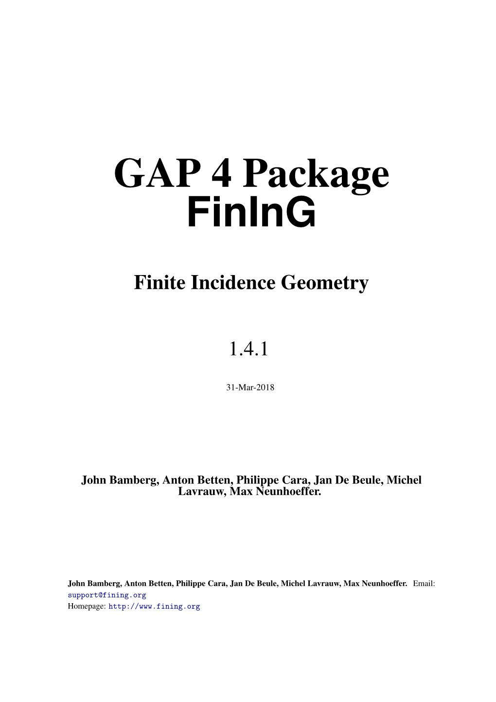 GAP 4 Package Fining