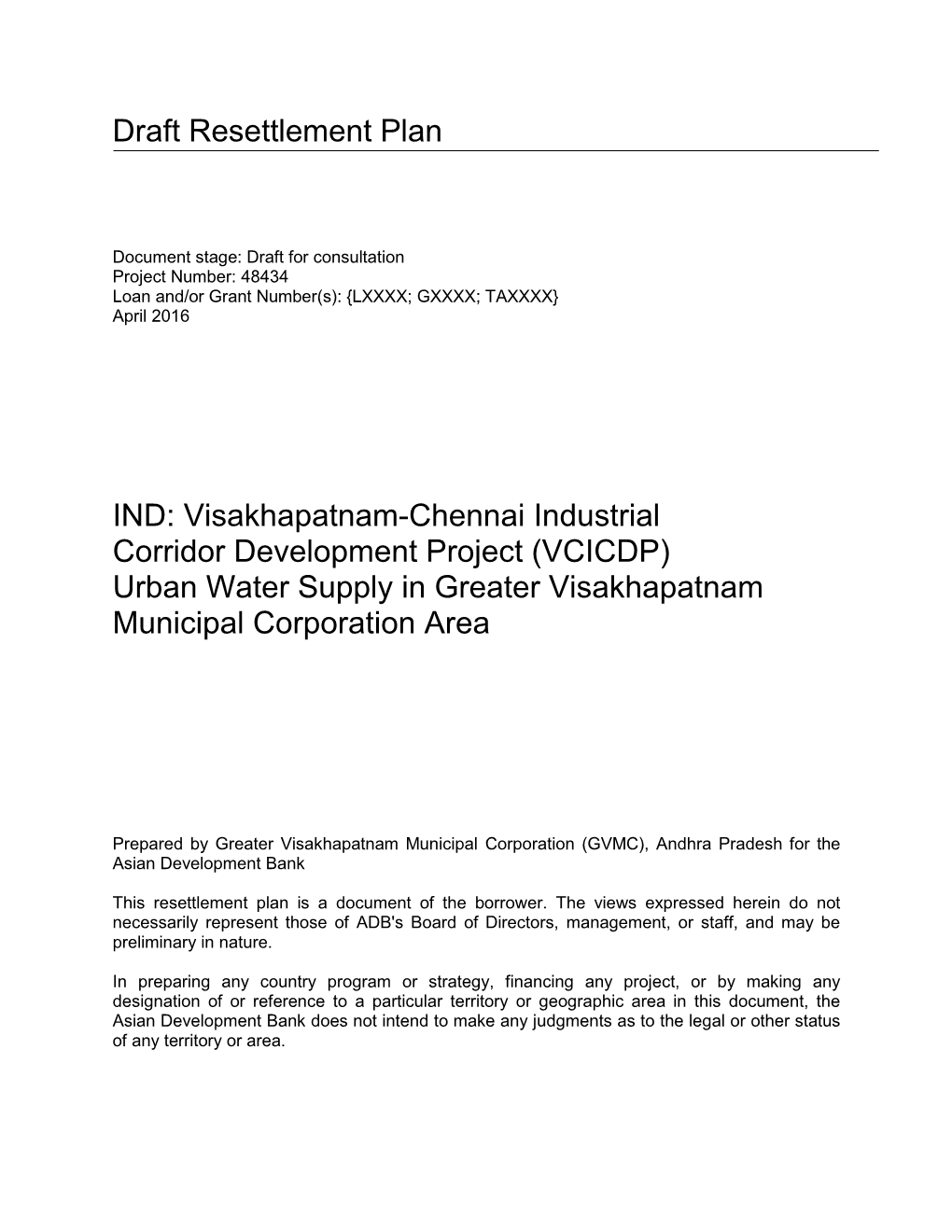 Urban Water Supply in Greater Visakhapatnam Municipal Corporation Area