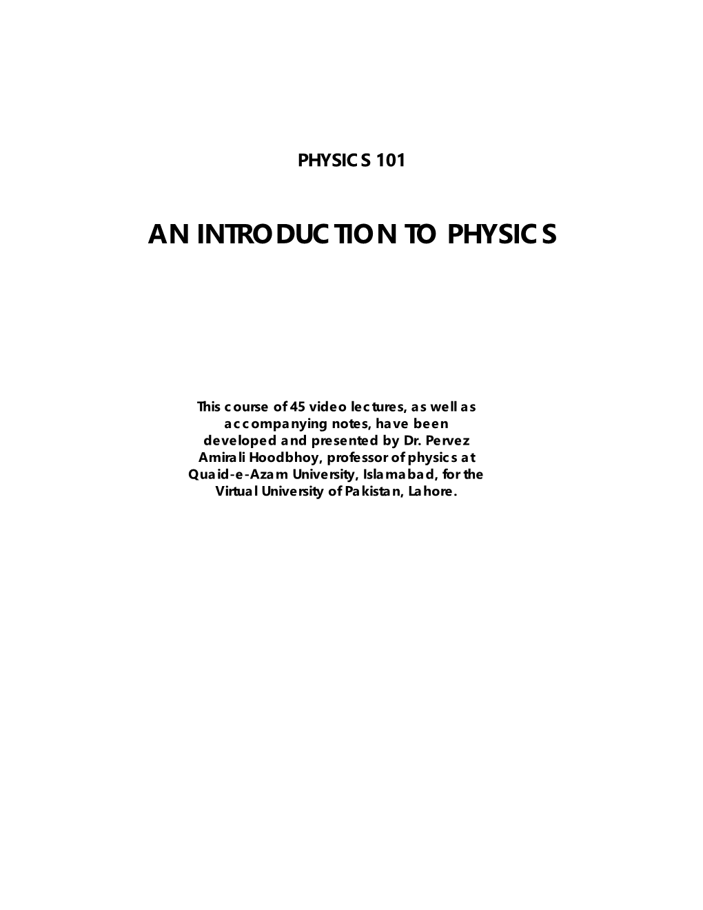 An Introduction to Physics