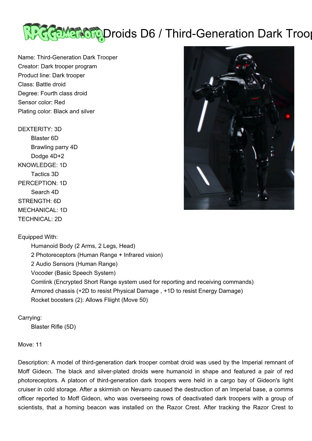 Rpggamer.Org (Droids D6 / Third-Generation Dark Trooper