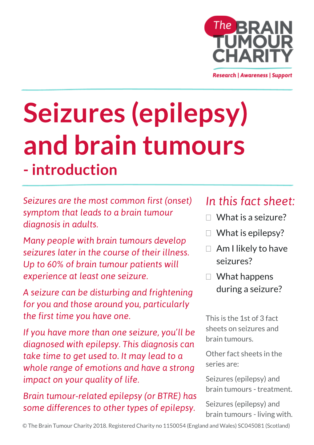 Seizures (Epilepsy) and Brain Tumours - Introduction