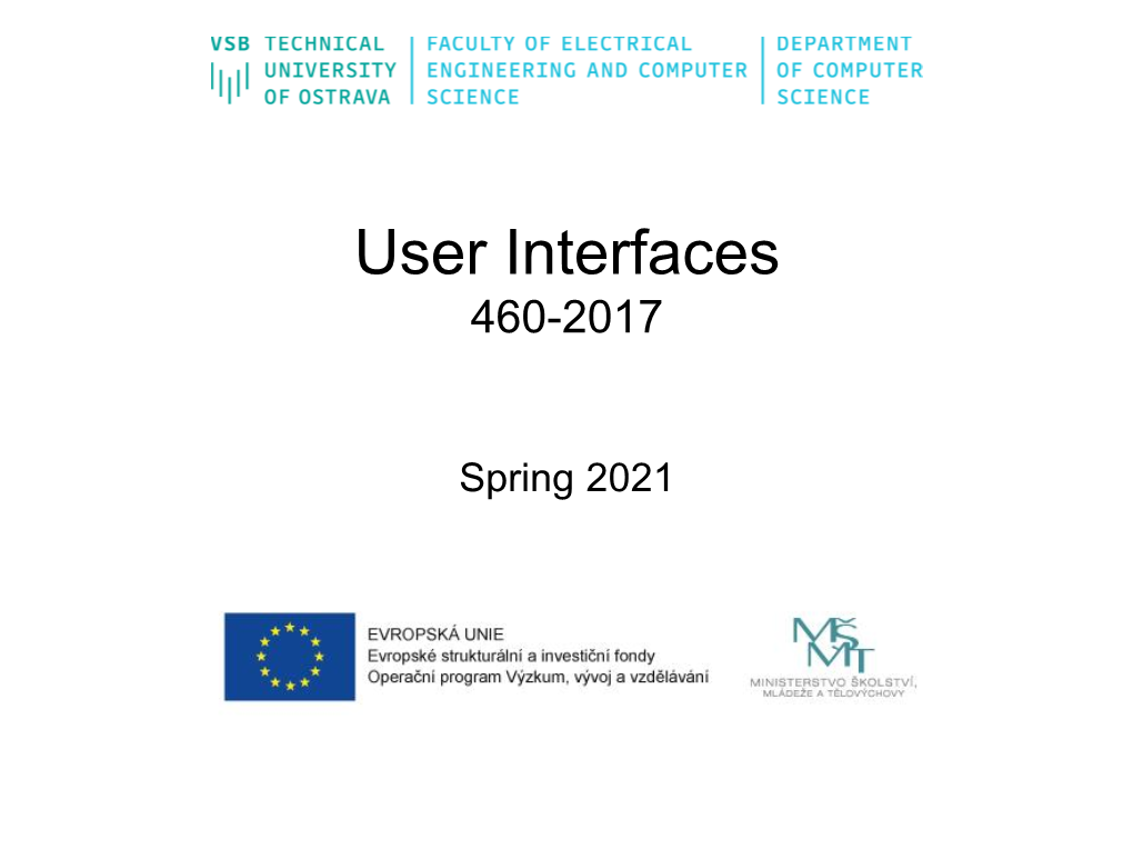 User Interfaces 460-2017