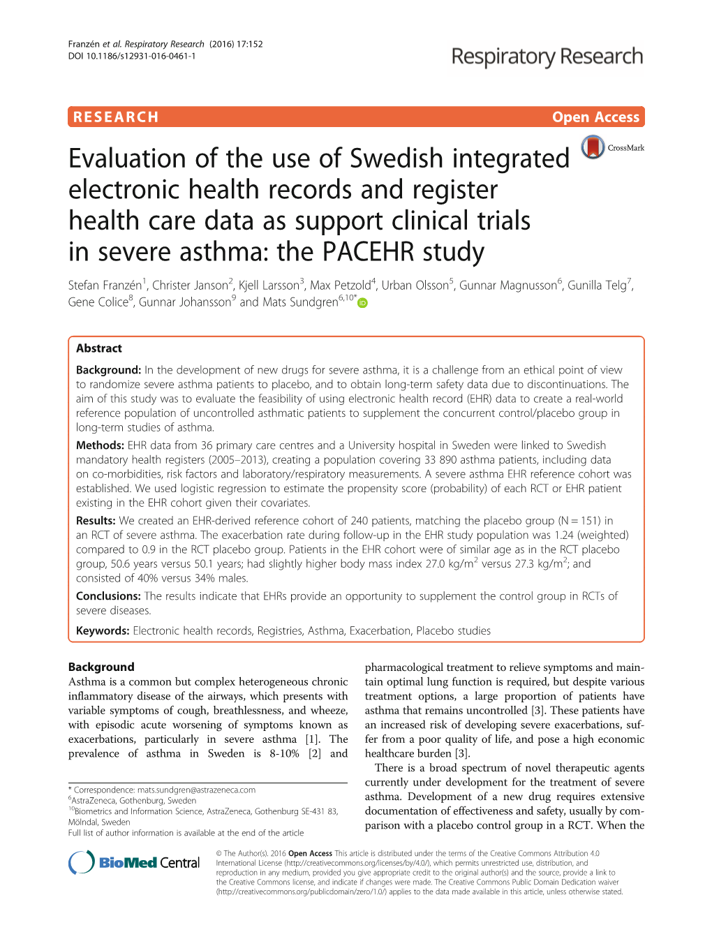 Evaluation of the Use of Swedish Integrated Electronic Health Records