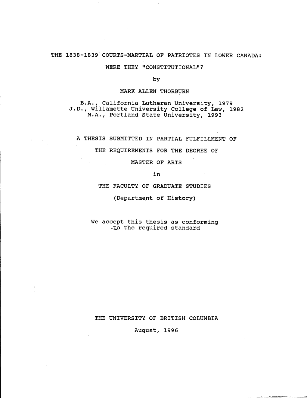 The 1838-1839 Courts-Martial of Patriotes in Lower