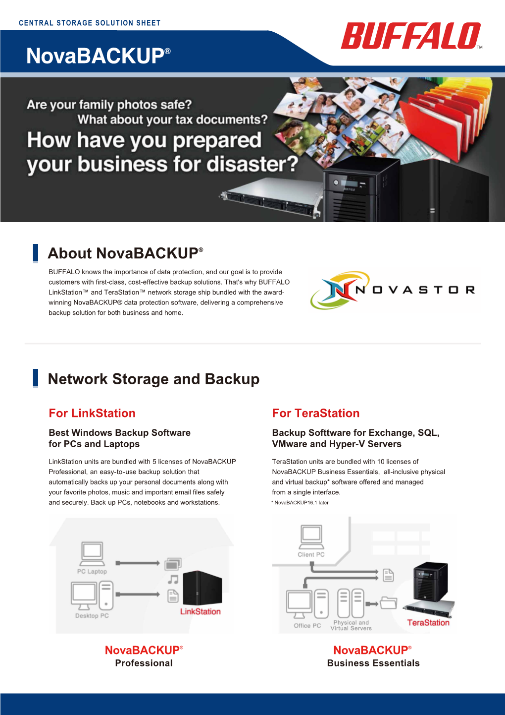Network Storage and Backup About Novabackup®