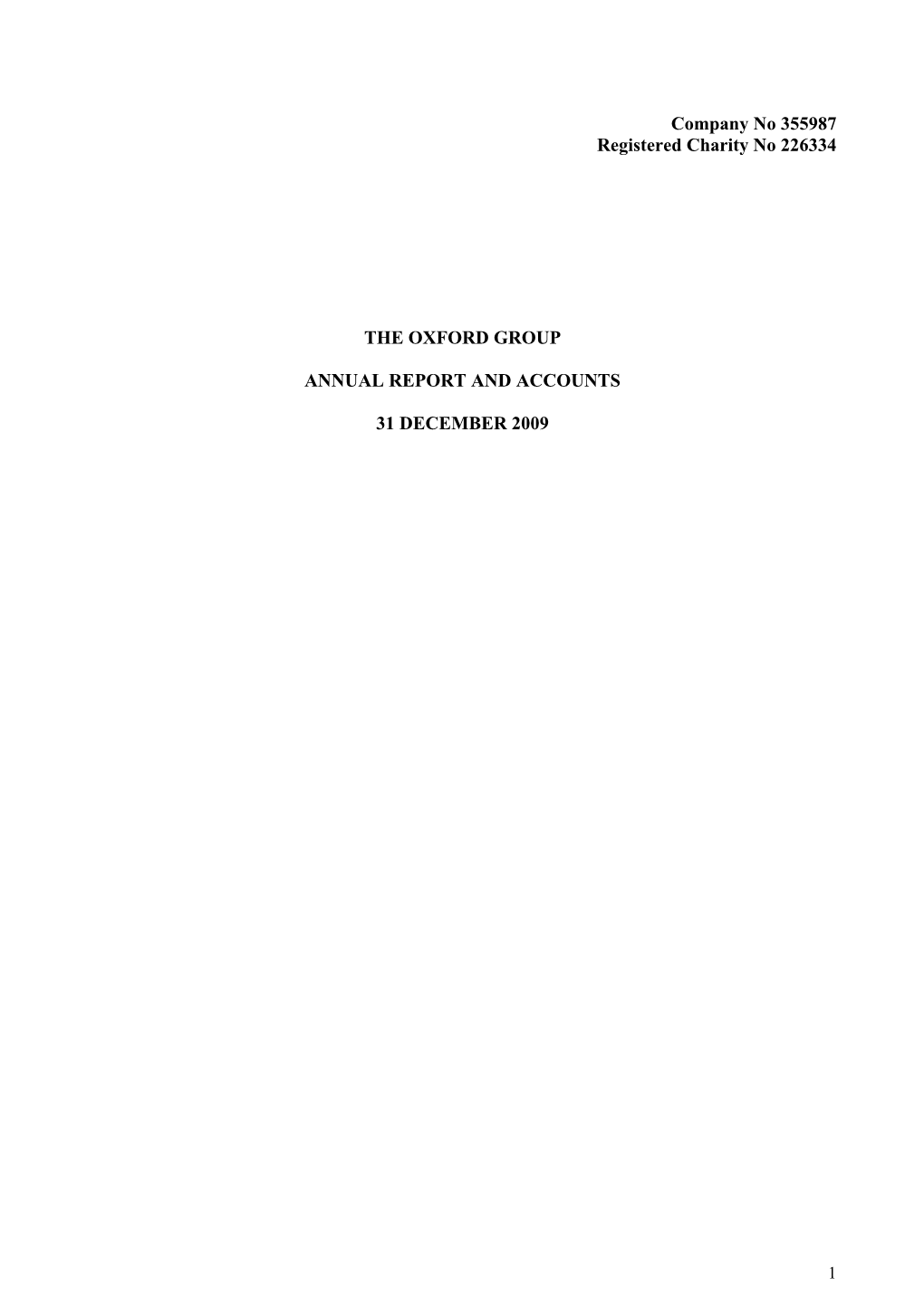 Company No 355987 Registered Charity No 226334 the OXFORD