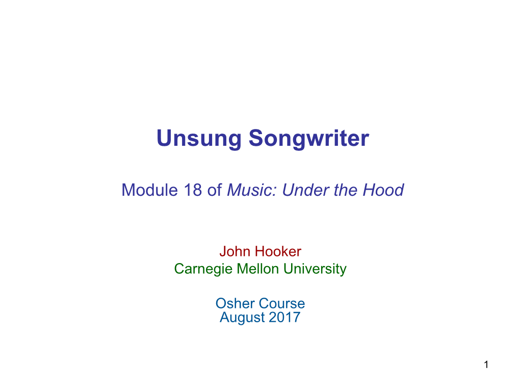 Unsung Songwriter