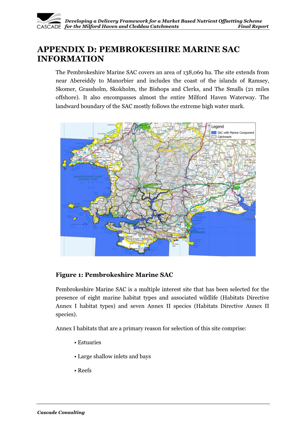 Appendix D: Pembrokeshire Marine Sac Information