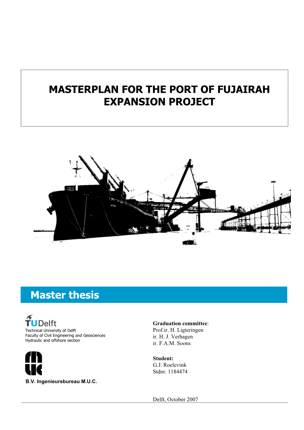 Masterplan for the Port of Fujairah Expansion Project