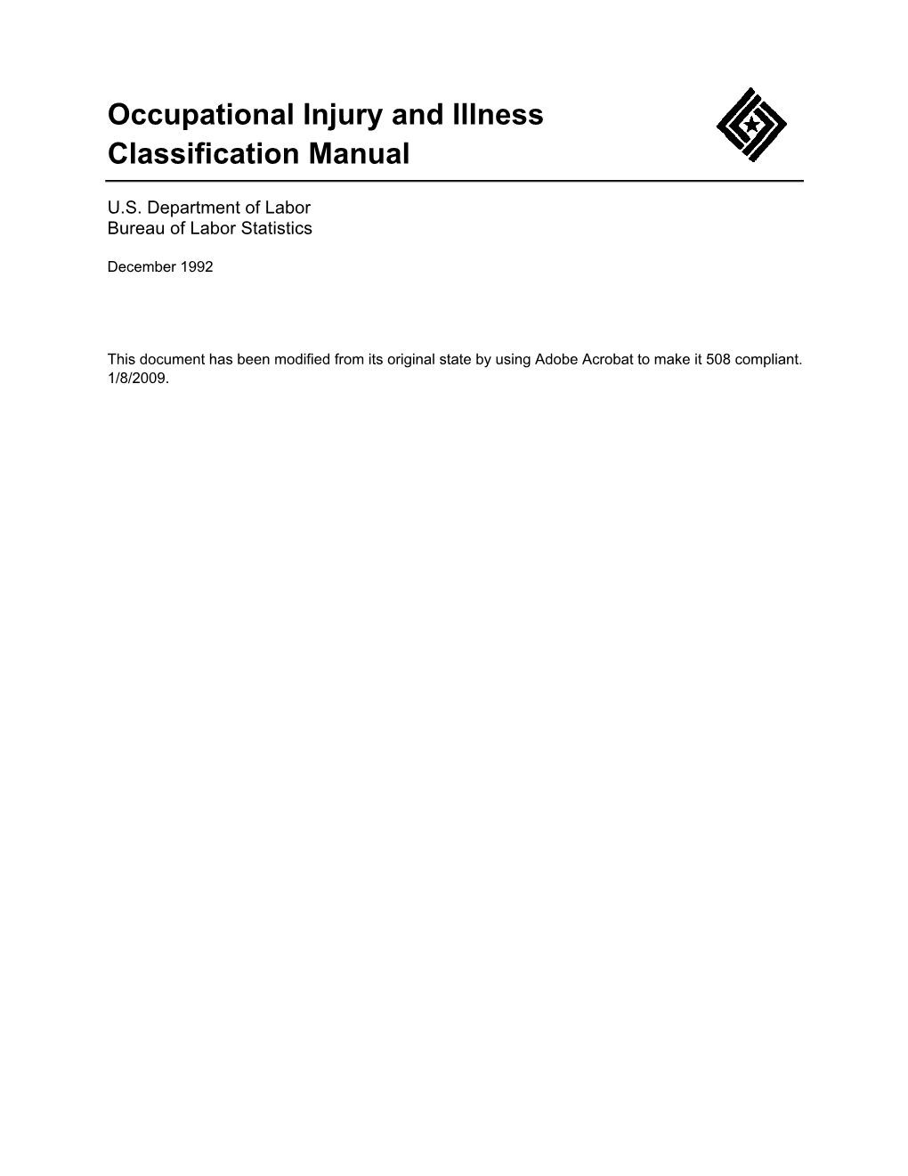 Occupational Injury and Illness Classification Manual