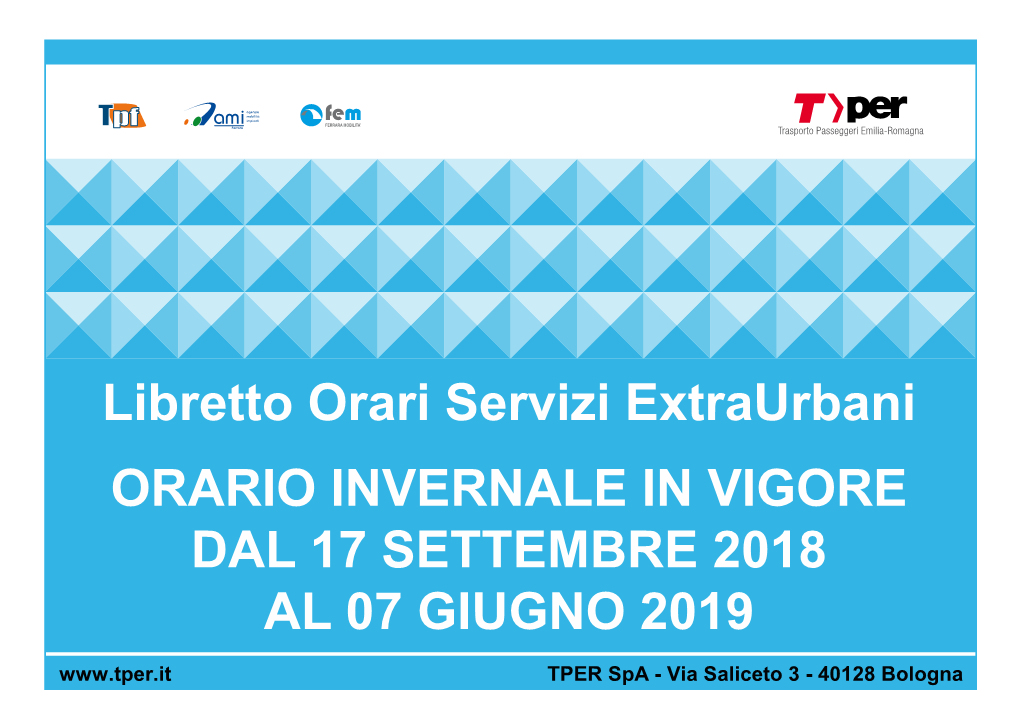 Libretto Orari Servizi Extraurbani ORARIO INVERNALE in VIGORE
