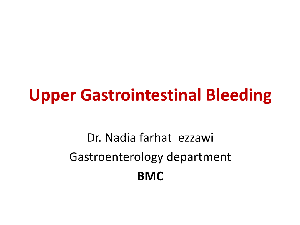 Upper Gastrointestinal Bleeding