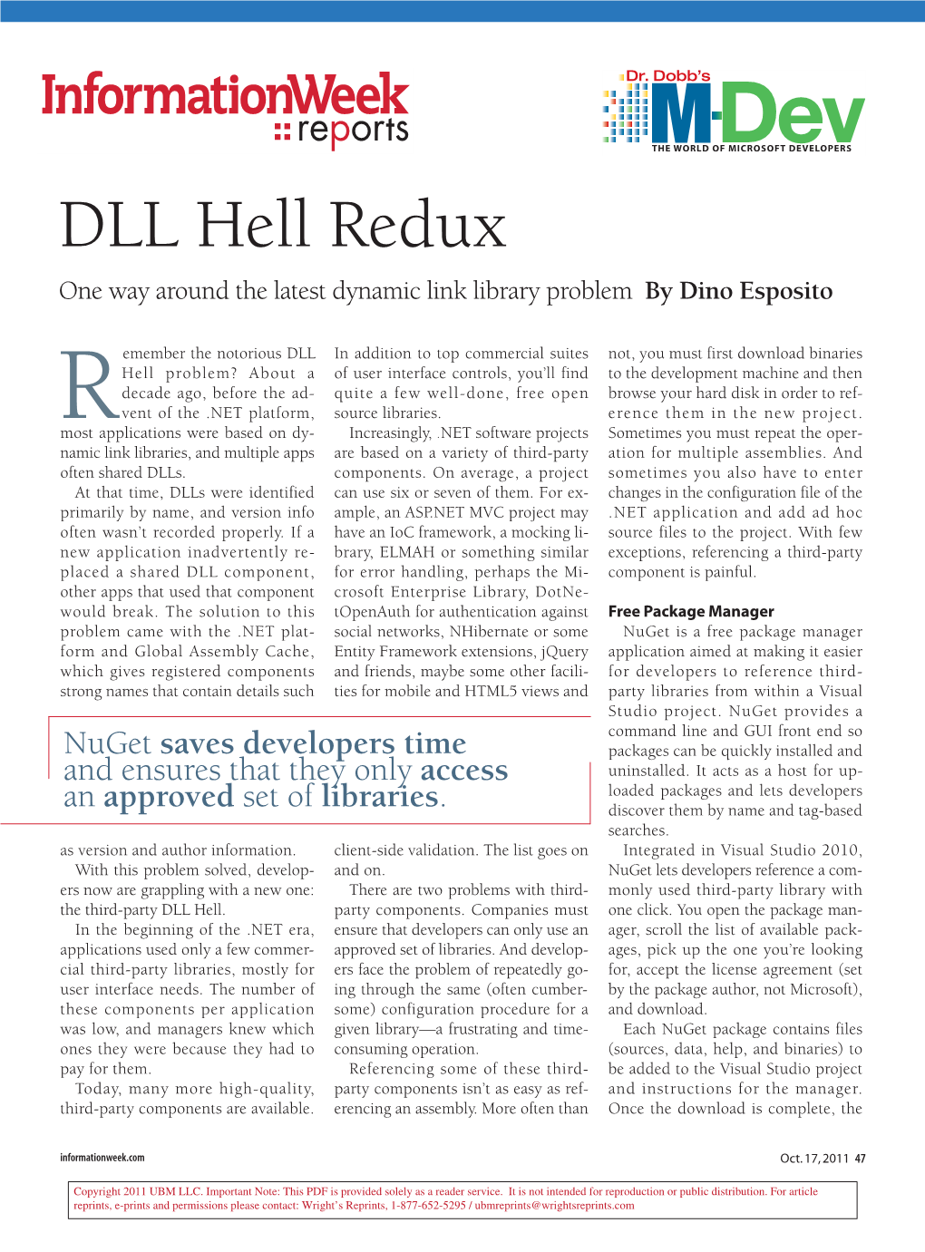 DLL Hell Redux One Way Around the Latest Dynamic Link Library Problem by Dino Esposito