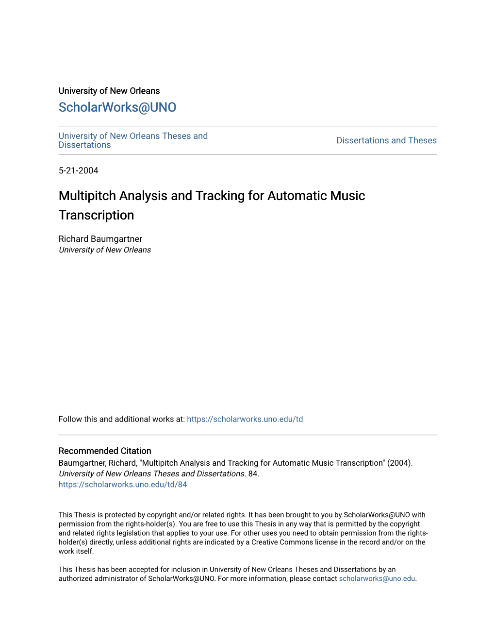 Multipitch Analysis and Tracking for Automatic Music Transcription