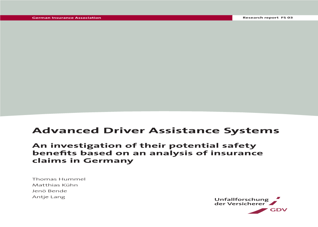 Udv.De / RR FS 03 / Advanced Driver Assistance Systems