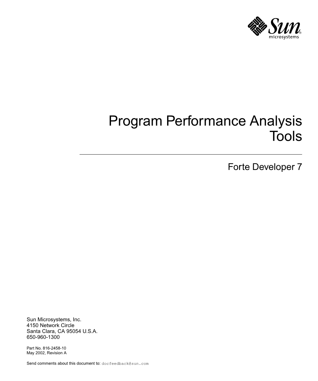 Program Performance Analysis Tools