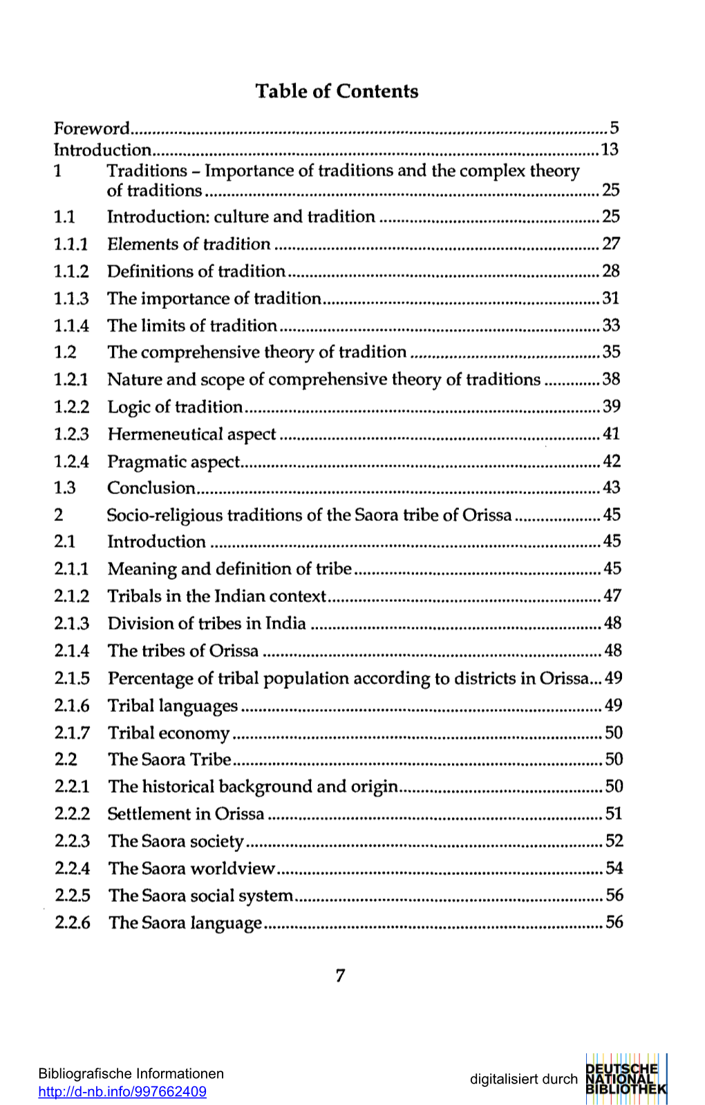 Table of Contents