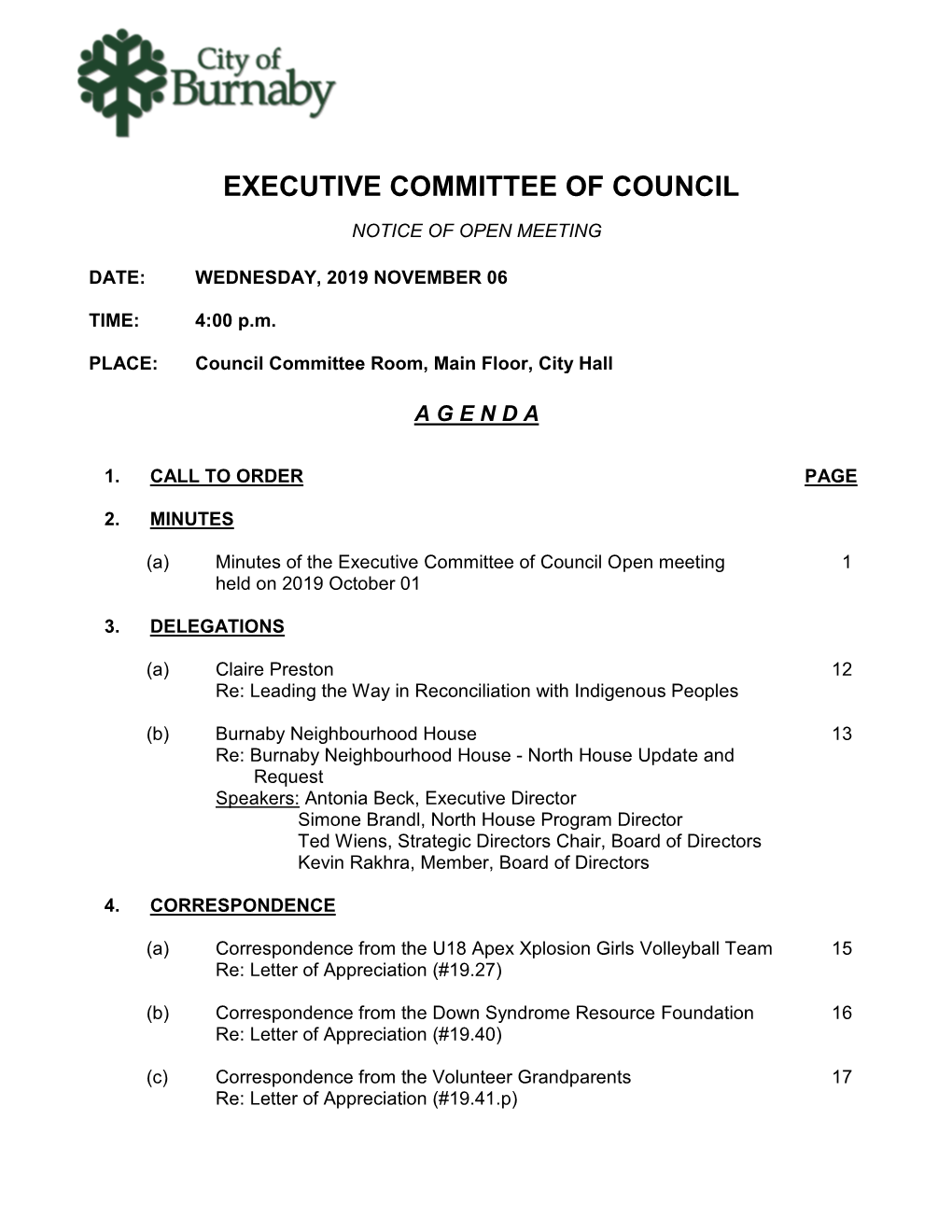 Executive Committee of Council