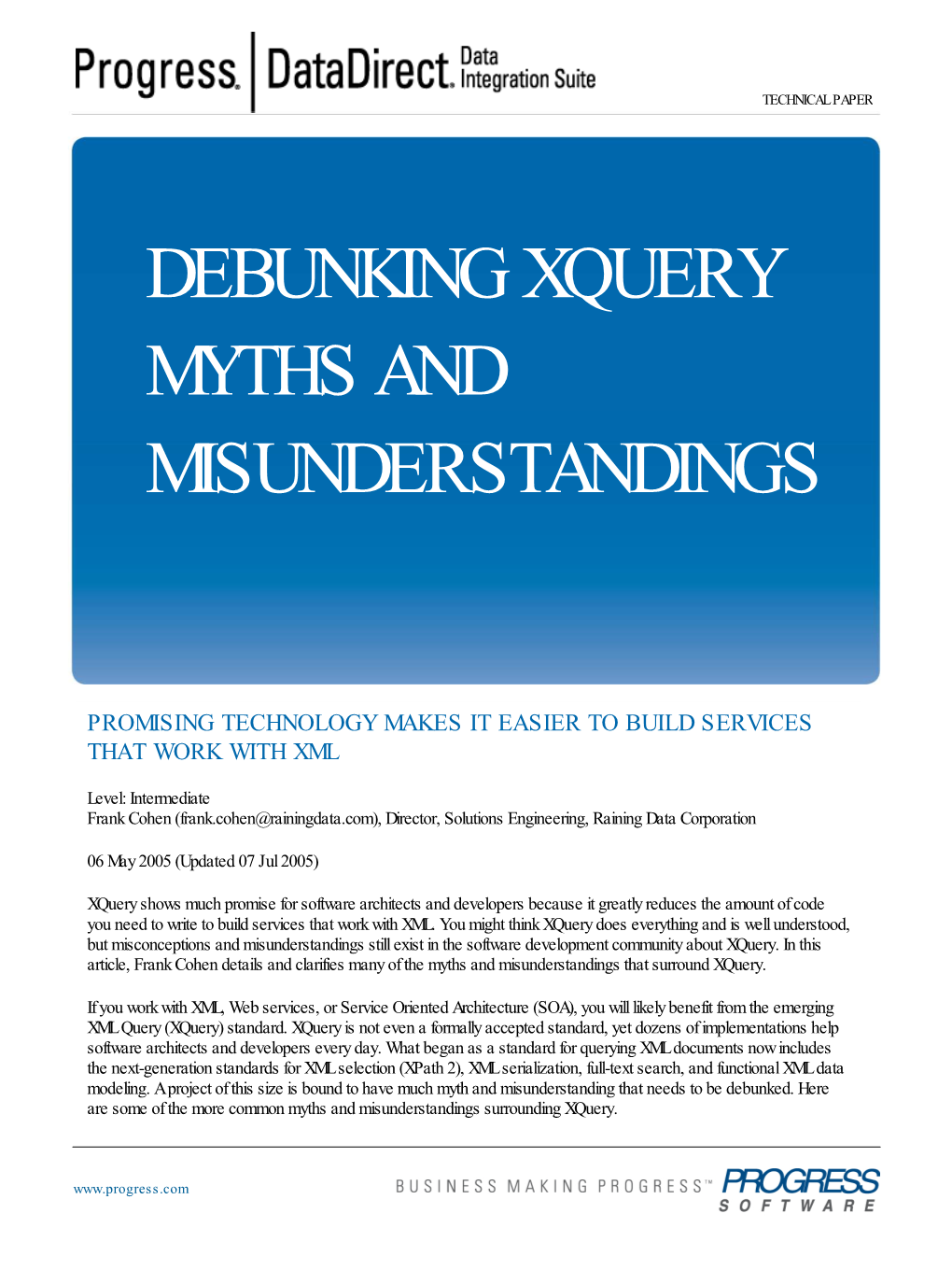 Debunking Xquery Myths and Misunderstandings