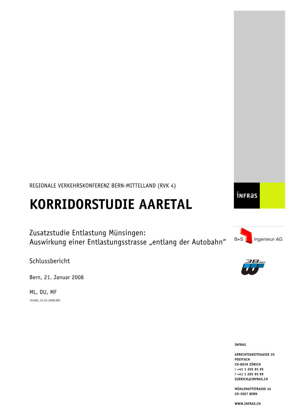 Korridorstudie Aaretal Zusatzstudie