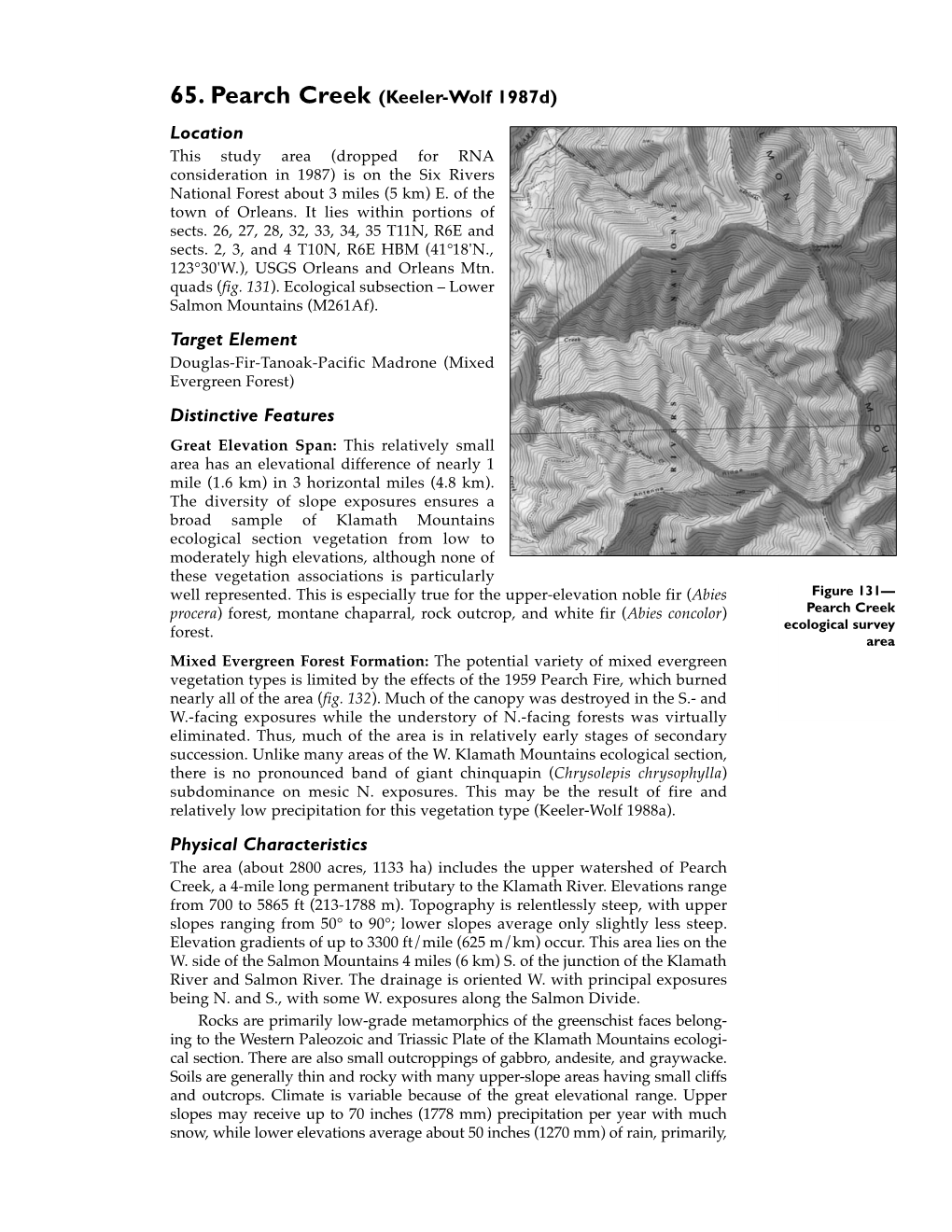 65. Pearch Creek (Keeler-Wolf 1987D) Location Target Element