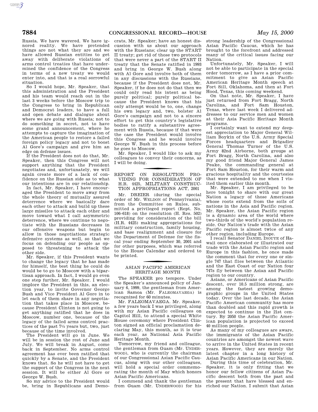 CONGRESSIONAL RECORD—HOUSE May 15, 2000 Russia