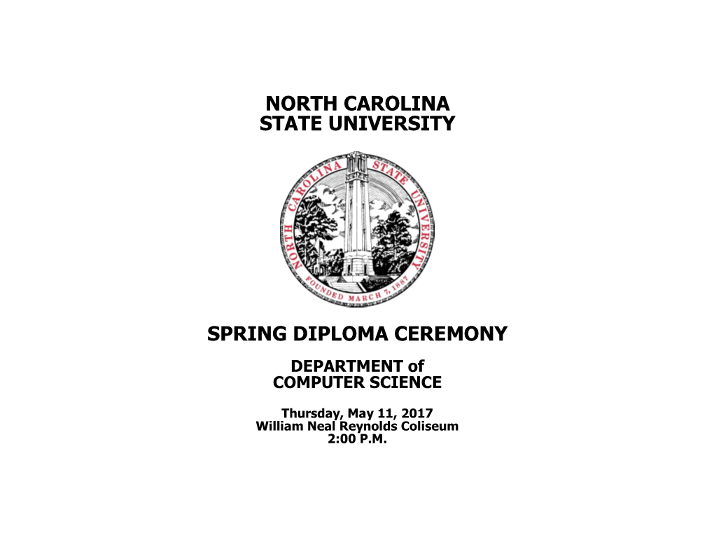 CSC Spring 2017 Graduation Program