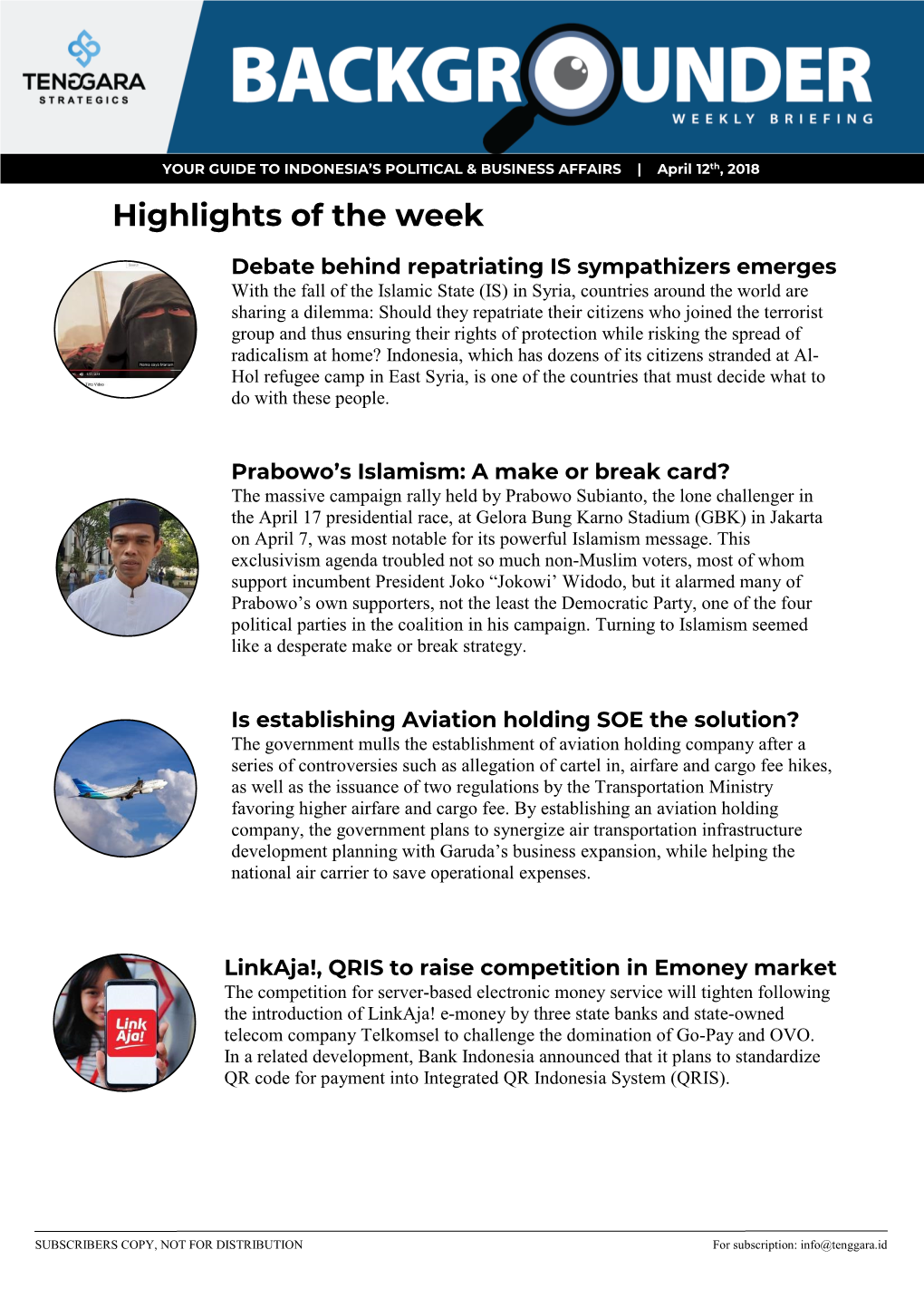 Highlights of the Week