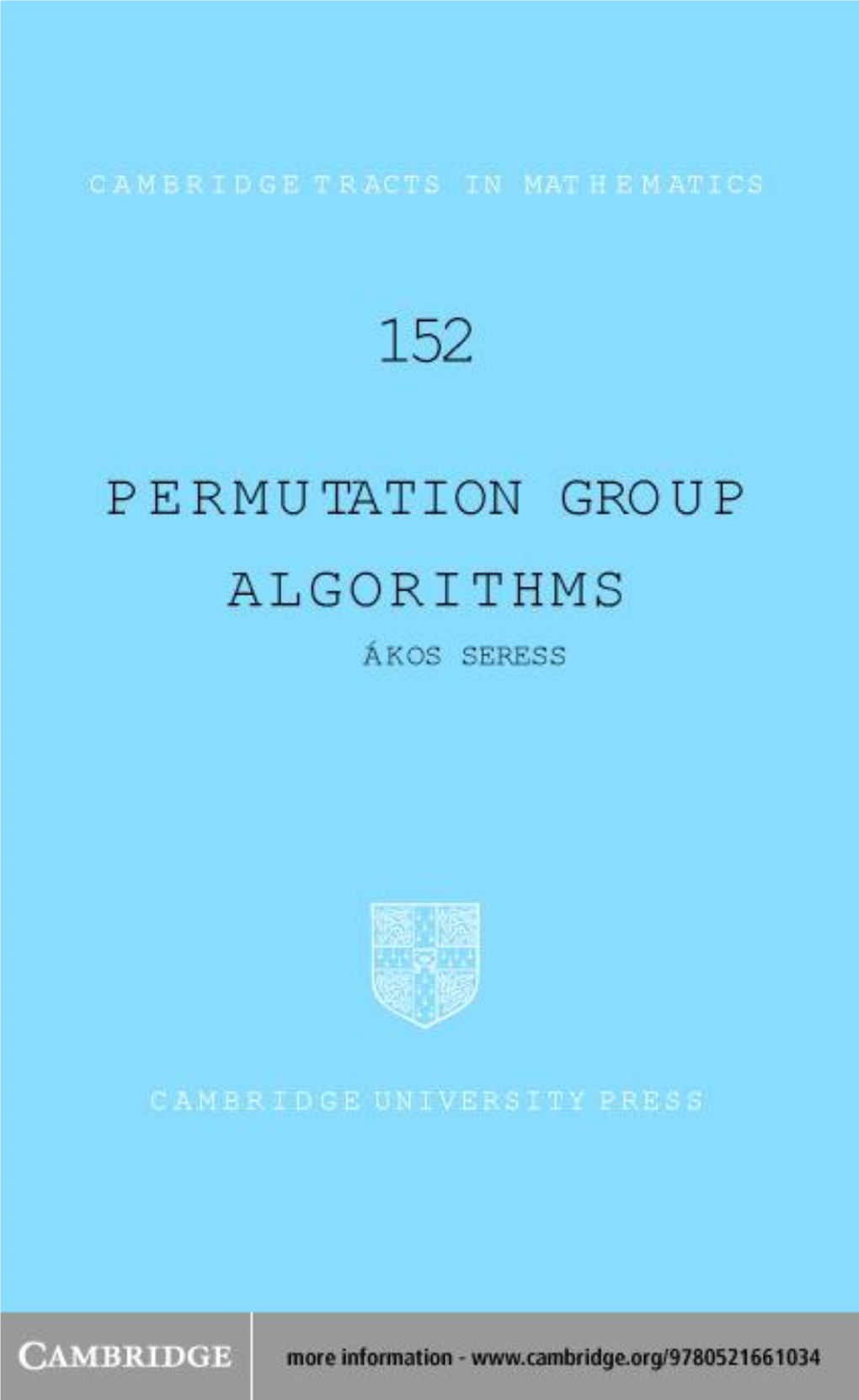 Permutation Group Algorithms