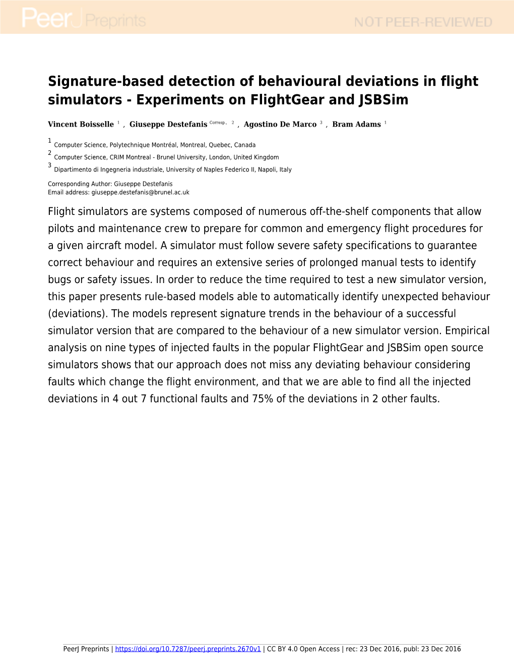 Experiments on Flightgear and Jsbsim