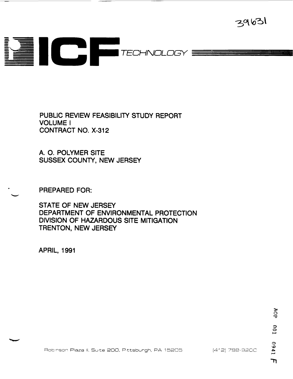 Public Review Feasibility Study, Volume I, Contract No. X-312, A.O