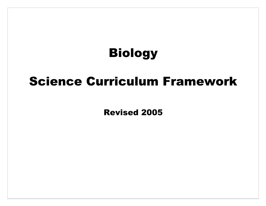 Science Curriculum Framework s2