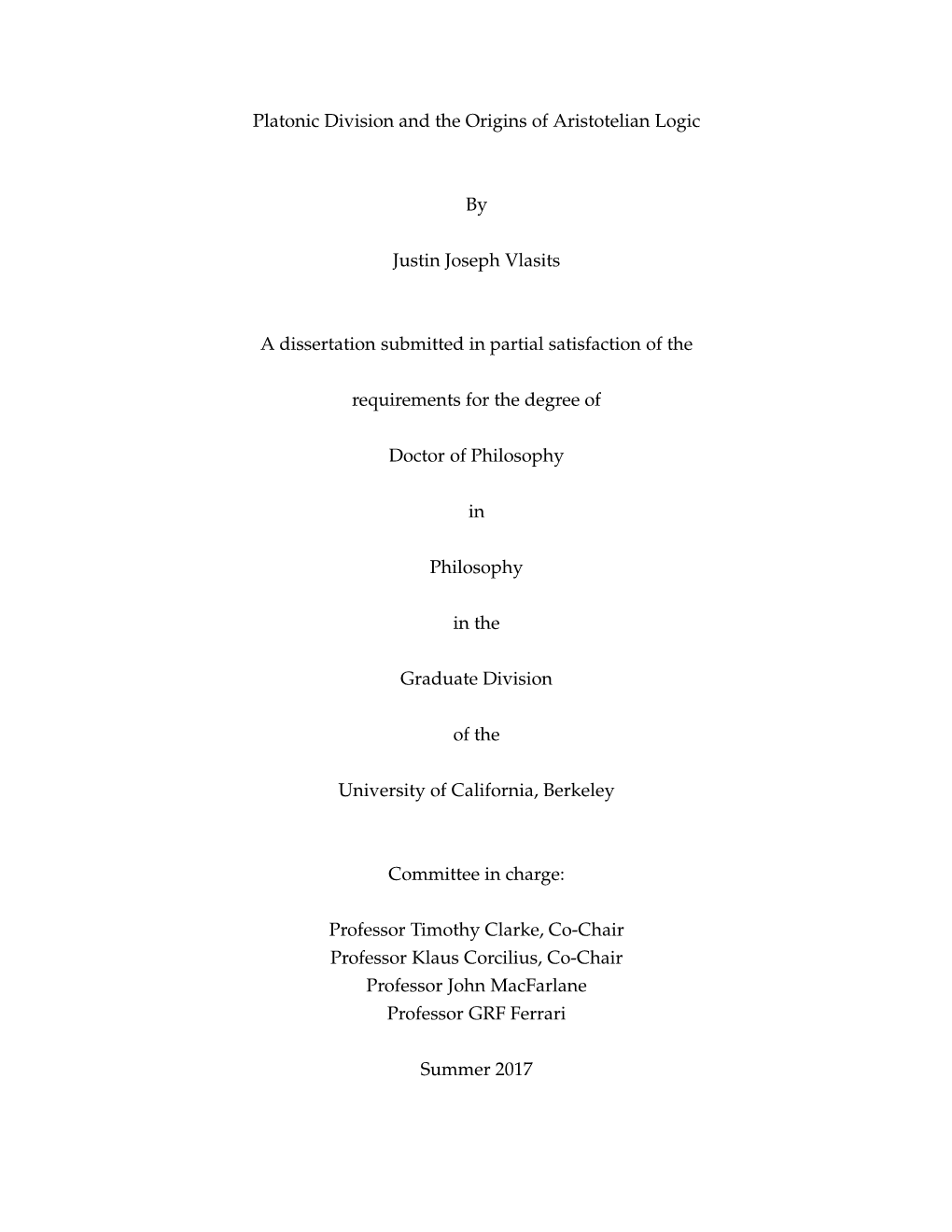 Platonic Division and the Origins of Aristotelian Logic