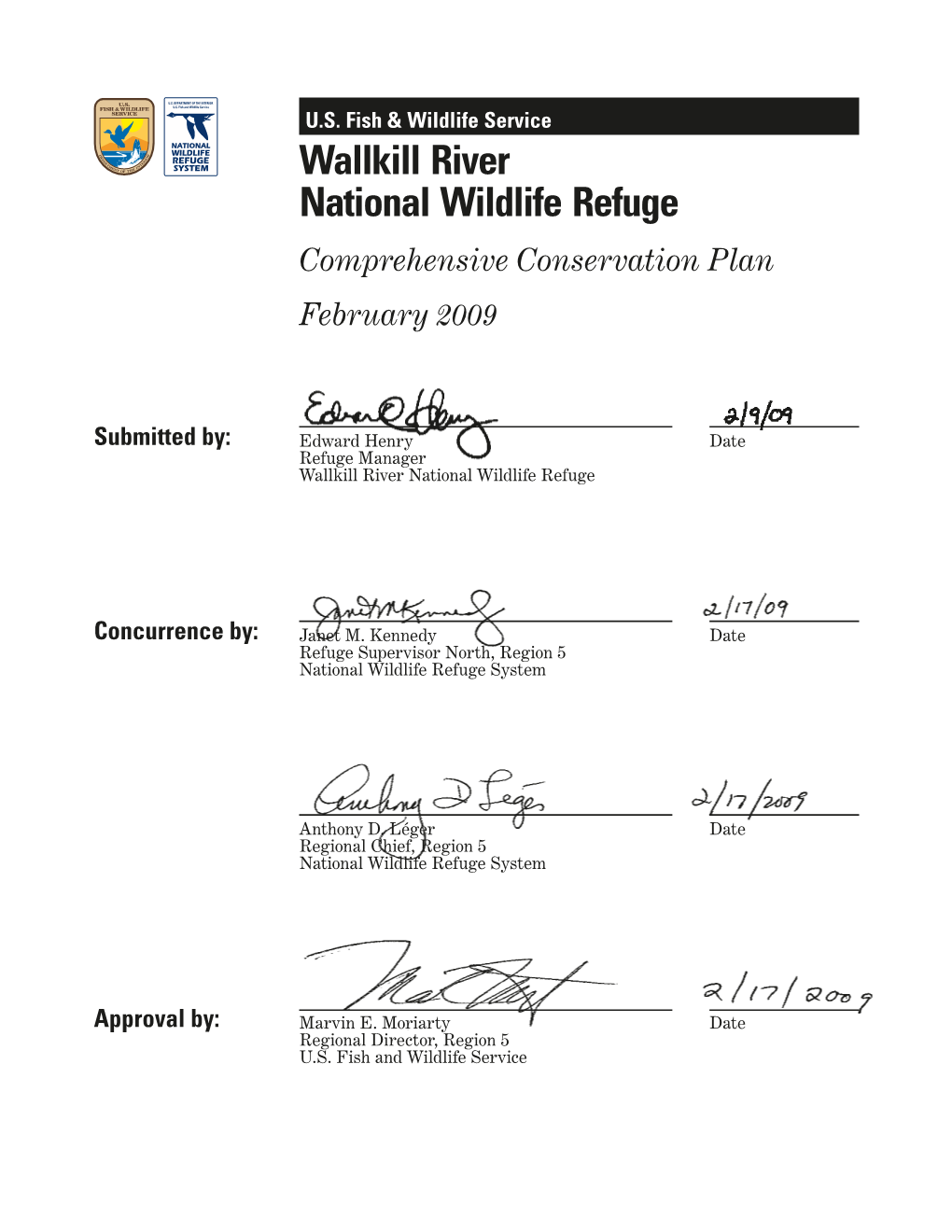 Wallkill River National Wildlife Refuge Comprehensive Conservation Plan February 2009